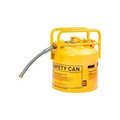Justrite Eagle D.O.T. Approved Transport Can w/7/8" Flexible Hose Type II Yellow 5 Gal.,  1215Y